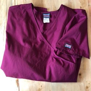 Cherokee Workwear Scrub Top Wine XL